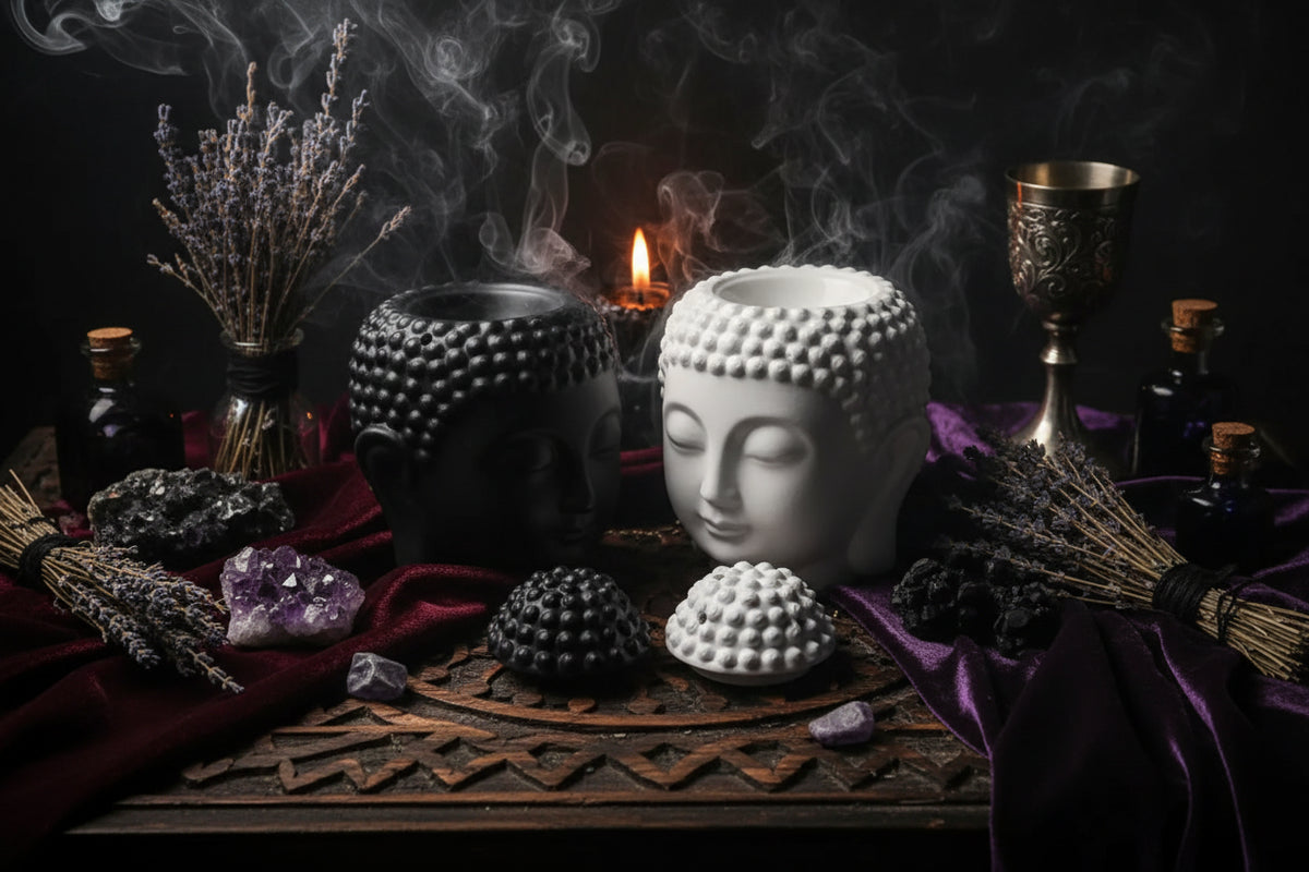 Buddha Head Incense - Sorceress Sanctuary black-white