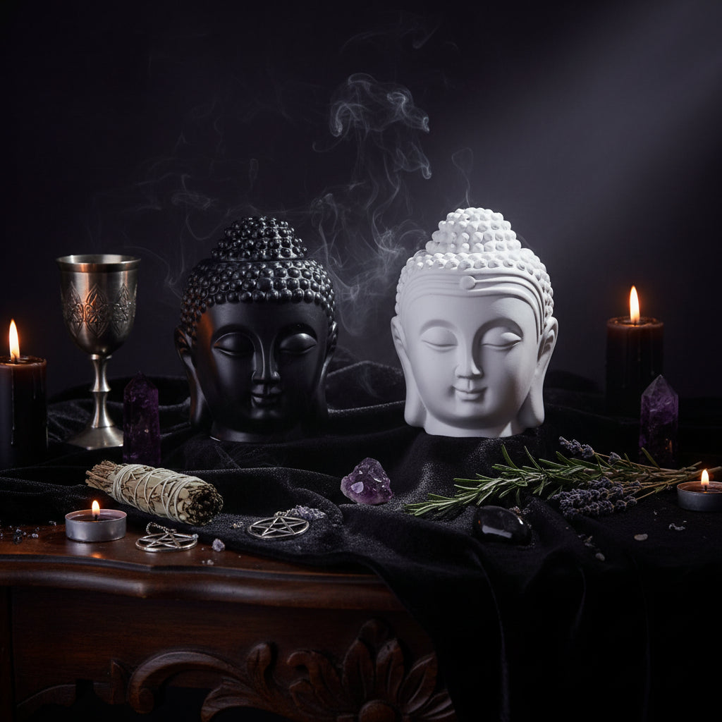 Buddha Head Incense - Sorceress Sanctuary black-white