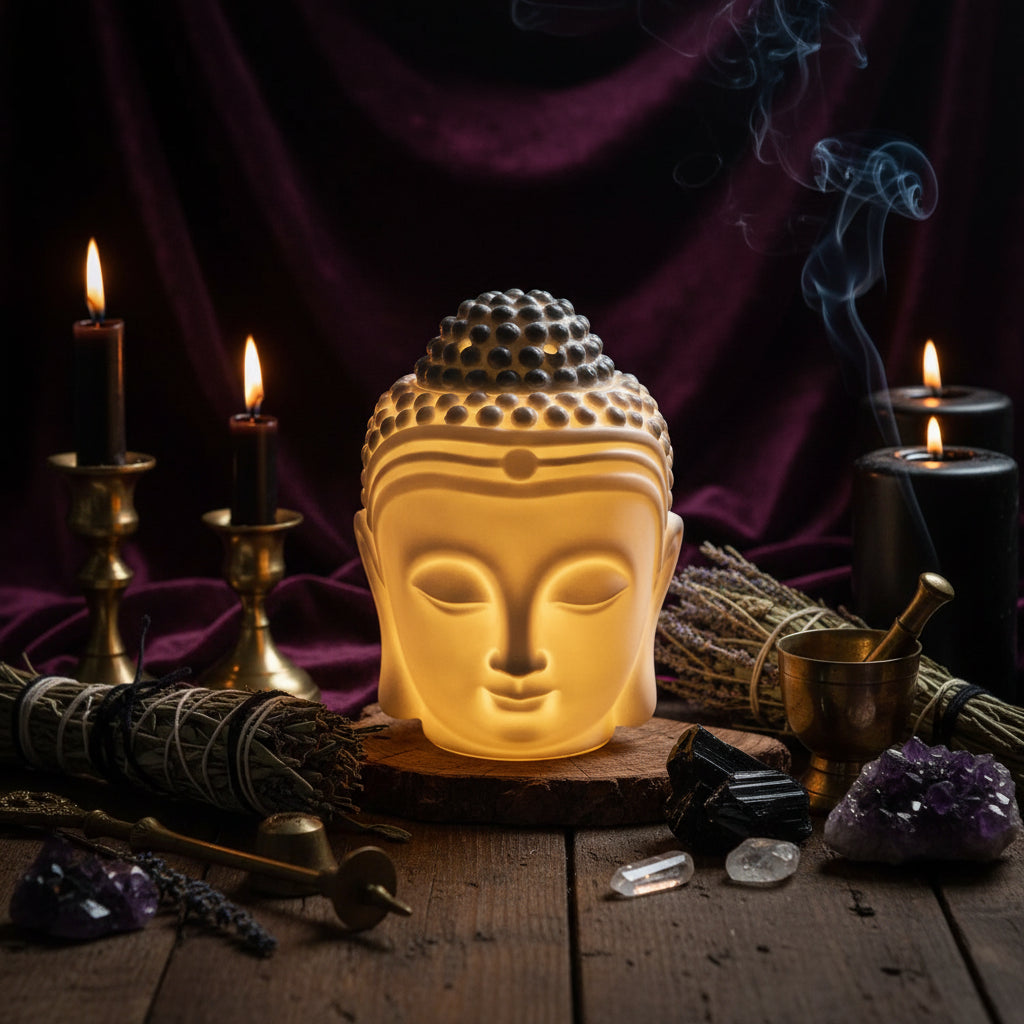 Buddha Head Incense - Sorceress Sanctuary black-white