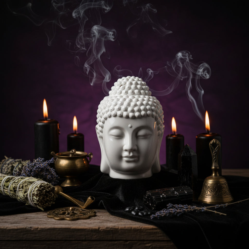 Buddha Head Incense - Sorceress Sanctuary black-white