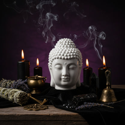 Buddha Head Incense - Sorceress Sanctuary black-white