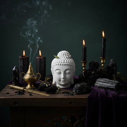 Buddha Head Incense - Sorceress Sanctuary black-white