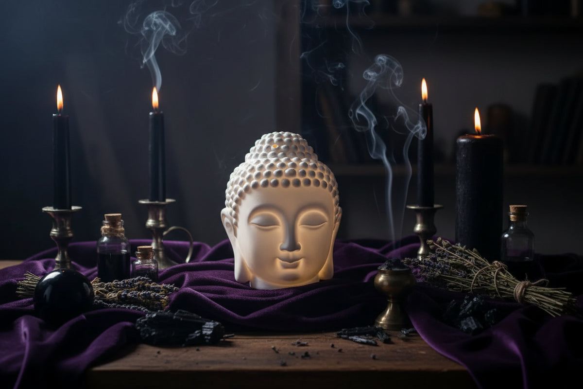 Buddha Head Incense - Sorceress Sanctuary black-white