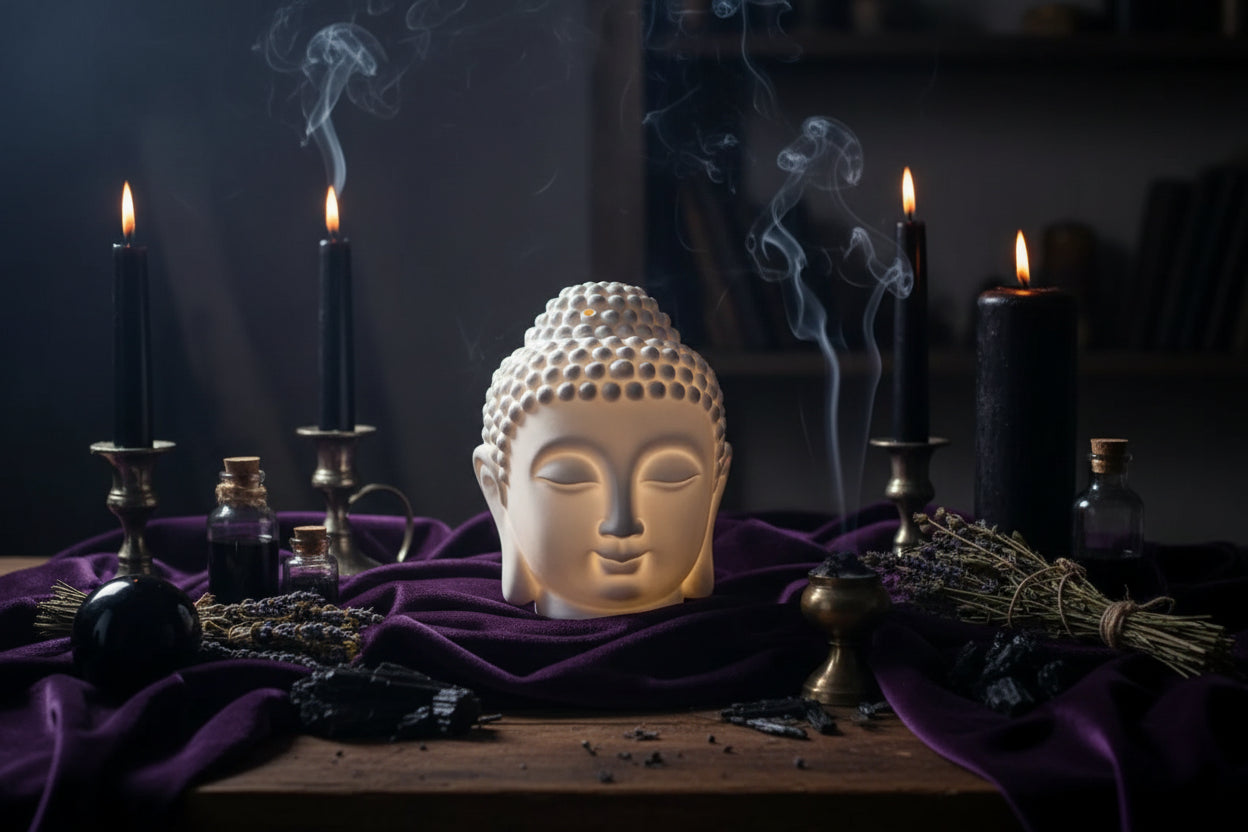 Buddha Head Incense - Sorceress Sanctuary black-white