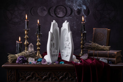 Buddha Peace Sculpture - Sorceress Sanctuary Brown-White