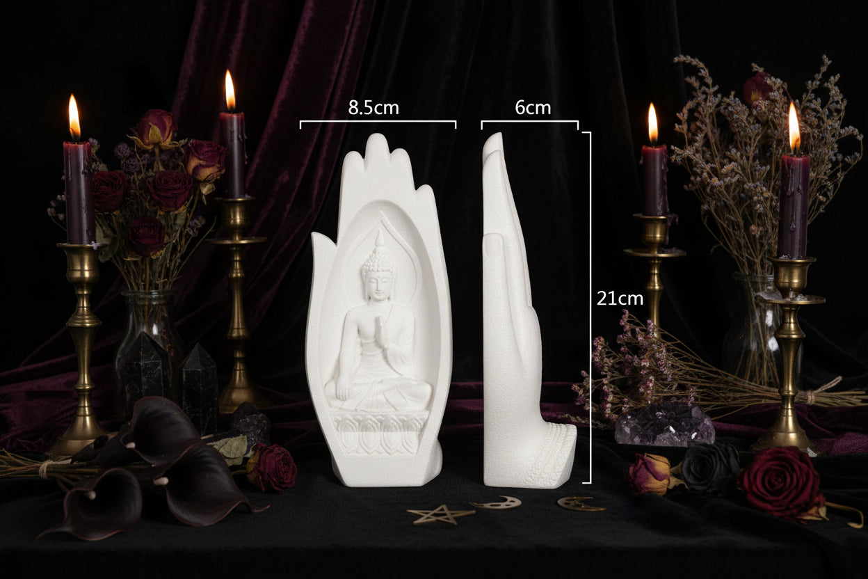 Buddha Peace Sculpture - Sorceress Sanctuary Brown-White