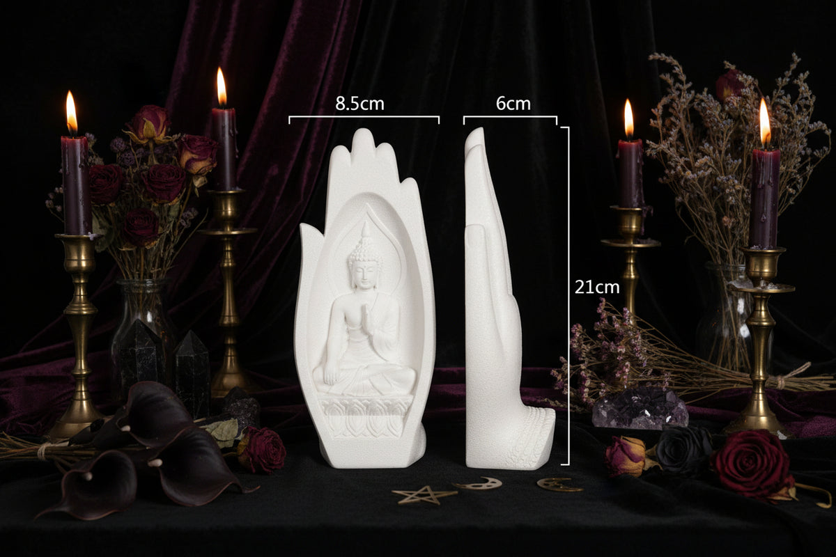 Buddha Peace Sculpture - Sorceress Sanctuary Brown-White