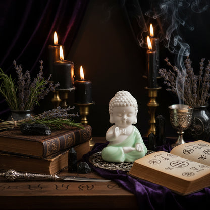 Buddha Statue - Sorceress Sanctuary Buda - Namastê-Buda - Gesto da Coragem