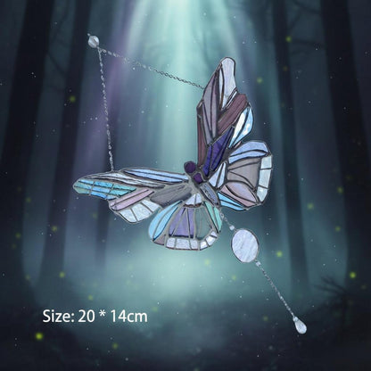 Decorative butterfly suncatcher with stained glass effect on a white background