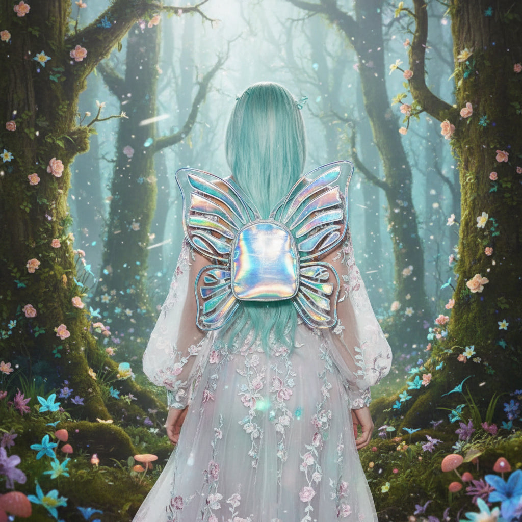 Butterfly Fairy Backpack - Sorceress Sanctuary Silvery-Black-pink