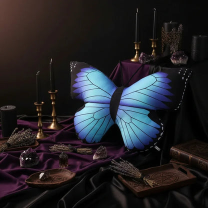 Butterfly Pillow - Sorceress Sanctuary Blue / M-Blue / S-Green / S-Green / M-Orange / M