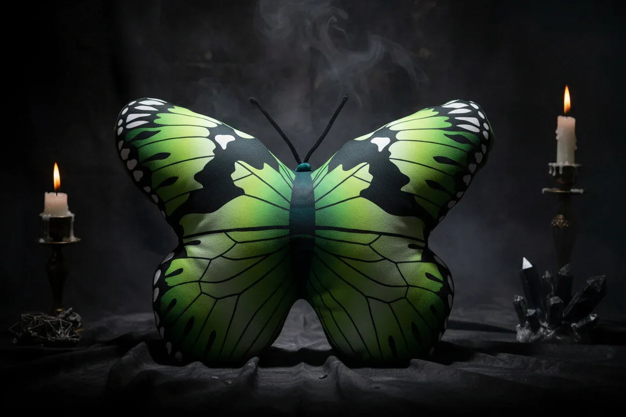Butterfly Pillow - Sorceress Sanctuary Blue / M-Blue / S-Green / S-Green / M-Orange / M