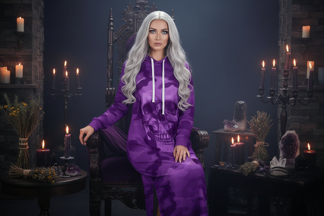 Camouflage Skull Hoodie - Sorceress Sanctuary Purple / S-Purple / M-Purple / L-Purple / XL-Purple / XXL