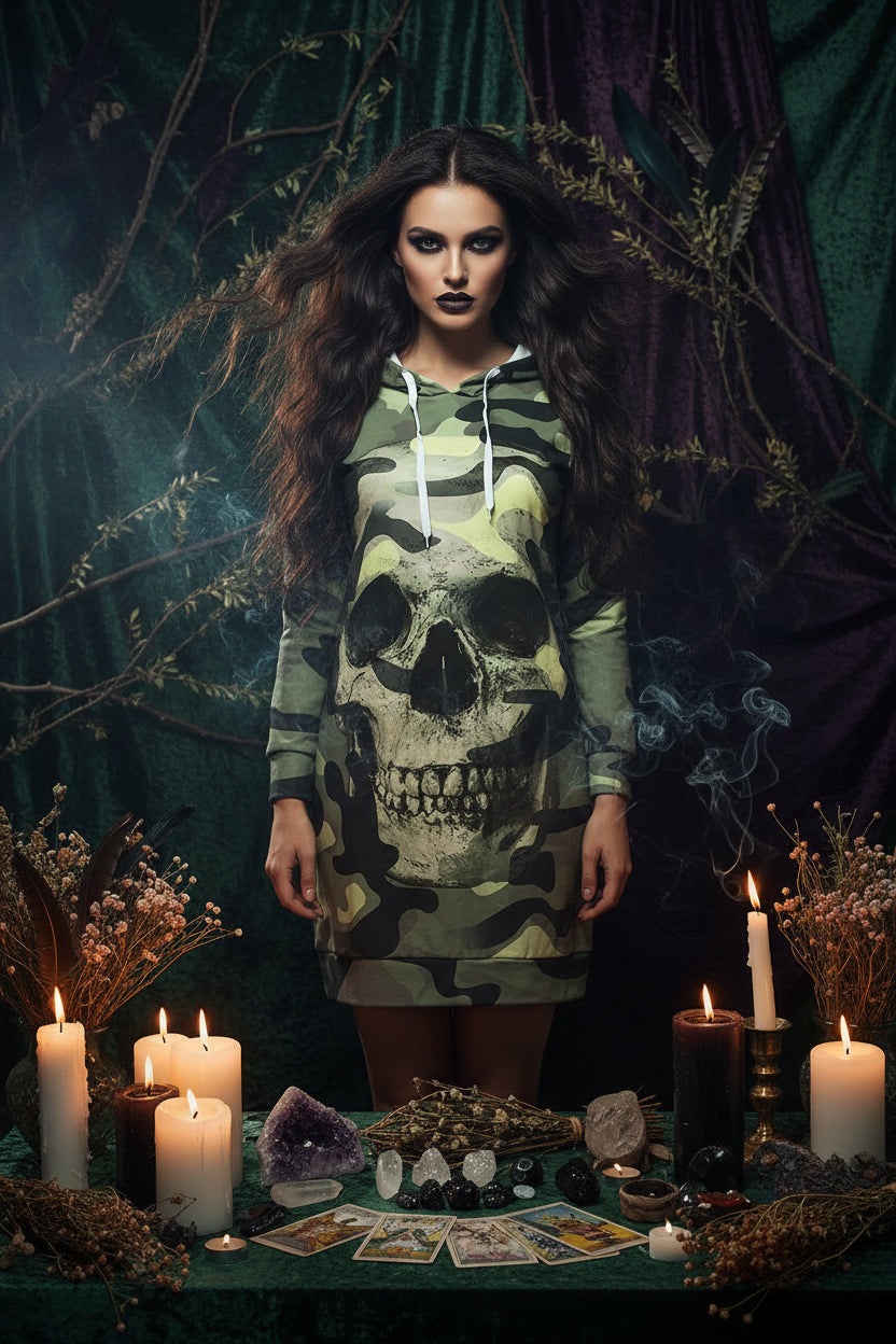 Camouflage Skull Hoodie - Sorceress Sanctuary Purple / S-Purple / M-Purple / L-Purple / XL-Purple / XXL