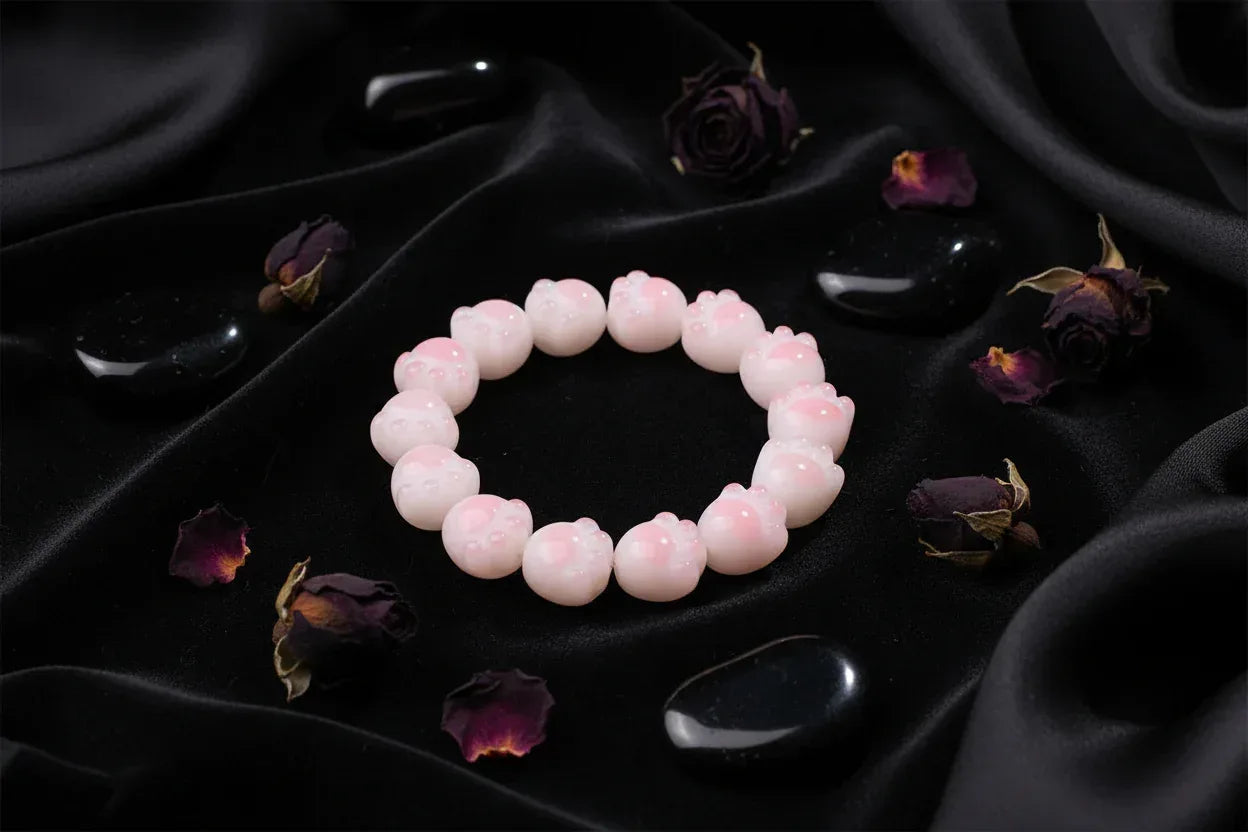 Cat Paw Bracelet - Sorceress Sanctuary lime / Cat's Paw / 12to13mm-Cherry Blossom Powder Is Small / Cat's Paw / 12to13mm-Charcoal Burning Dunhuang / Cat's Paw / 12to13mm-Dark green / Cat's Paw / 12to13mm-Tipsy Wild Berry / Cat's Paw / 12to13mm