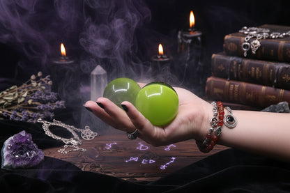 Cat’s Eye Sphere - Sorceress Sanctuary Green / 2pcs