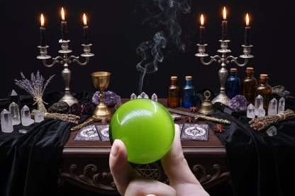 Cat’s Eye Sphere - Sorceress Sanctuary Green / 2pcs