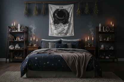 Celestial Astrology Tapestry - Sorceress Sanctuary THE MOON / 150x100-THE MOON / 150x130-THE MOON / 150x200-THE STAR / 150x100-THE STAR / 150x130