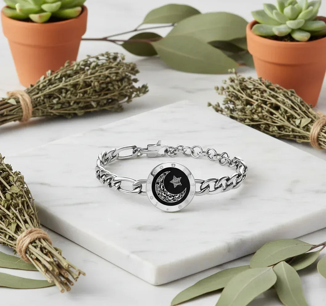 Celestial Couple Bracelets - Sorceress Sanctuary Silvery black A-Black gold B-Silvery black B-Black gold C
