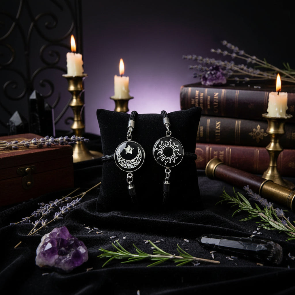 Celestial Couples Bracelet - Sorceress Sanctuary Both Black-Black and  Red