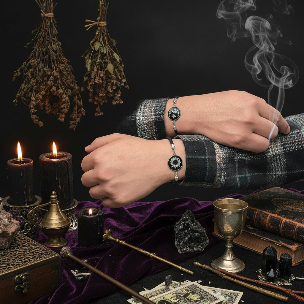 Celestial Couples Bracelet - Sorceress Sanctuary Both Black-Black and  Red