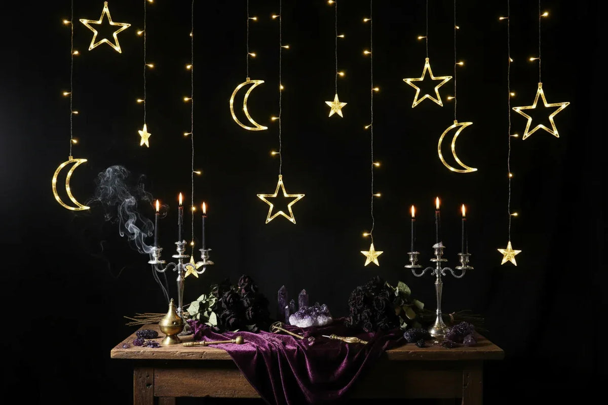 Celestial Curtain Lights - Sorceress Sanctuary Colorful-Warm White