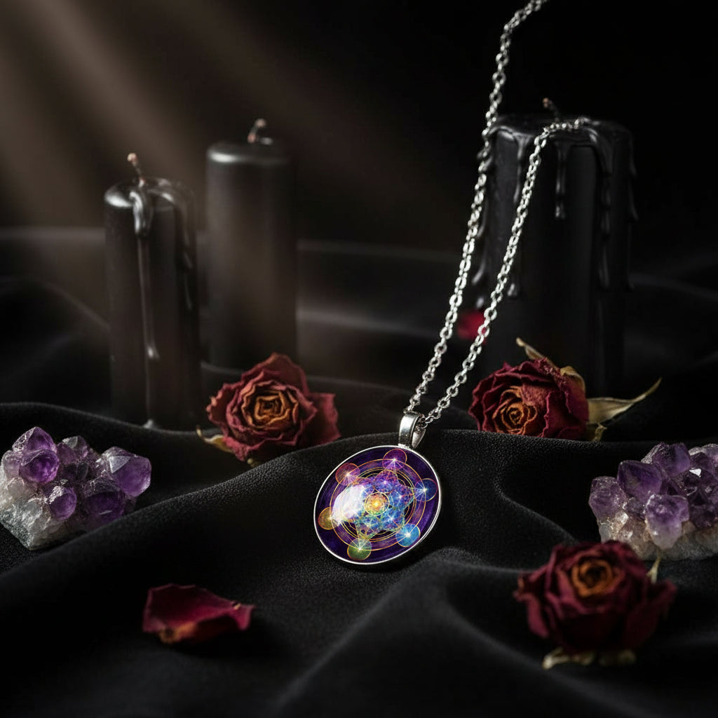 Mandala Sacred Geometry Gemstone Necklace for Women Sorceress Sanctuary