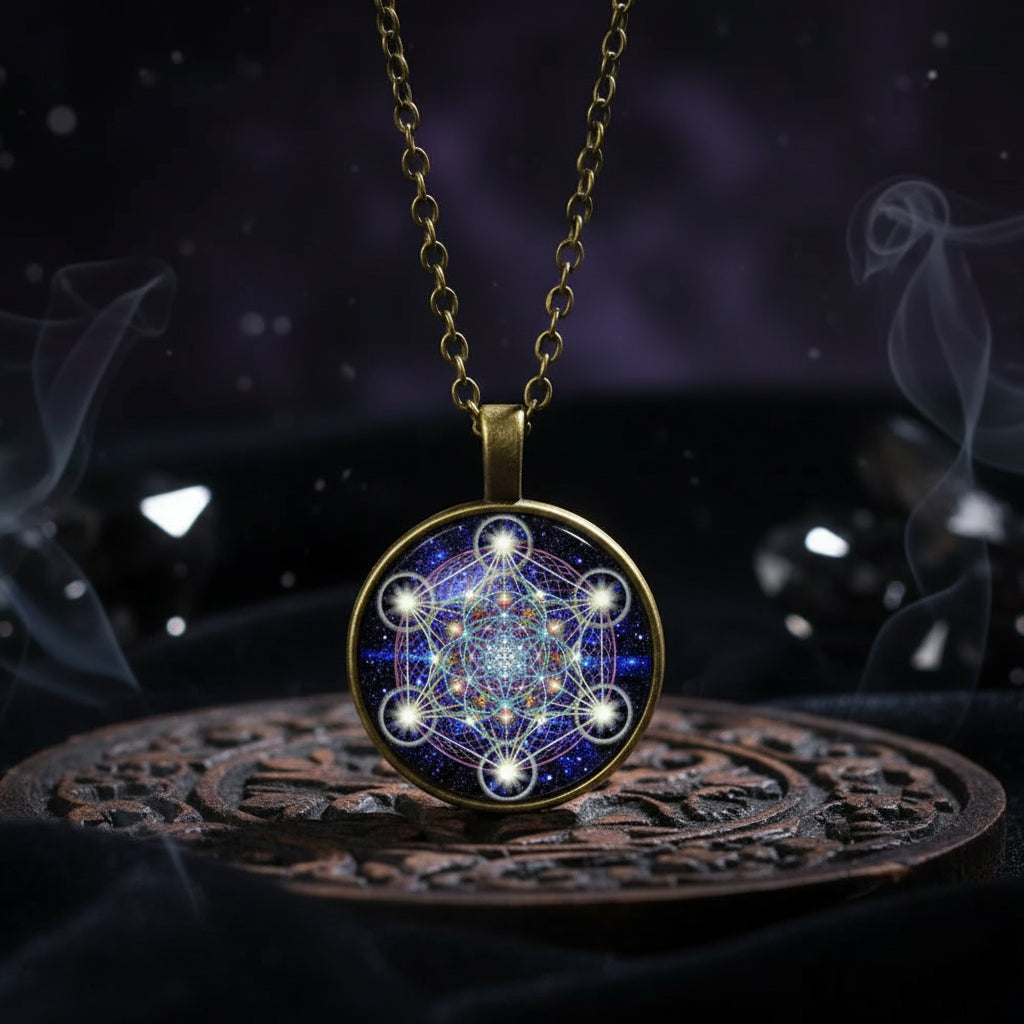 Mandala Sacred Geometry Gemstone Necklace for Women Sorceress Sanctuary