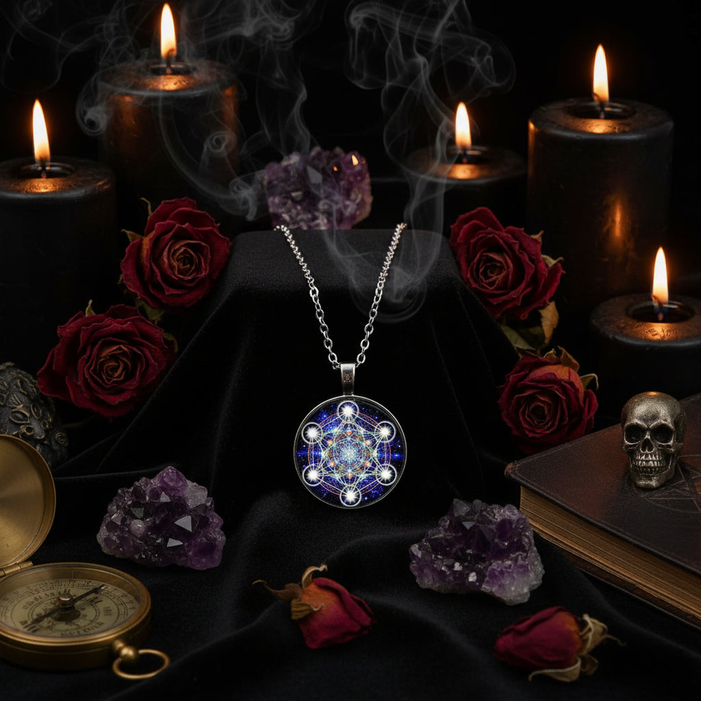 Mandala Sacred Geometry Gemstone Necklace for Women Sorceress Sanctuary