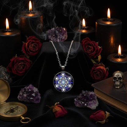 Mandala Sacred Geometry Gemstone Necklace for Women Sorceress Sanctuary