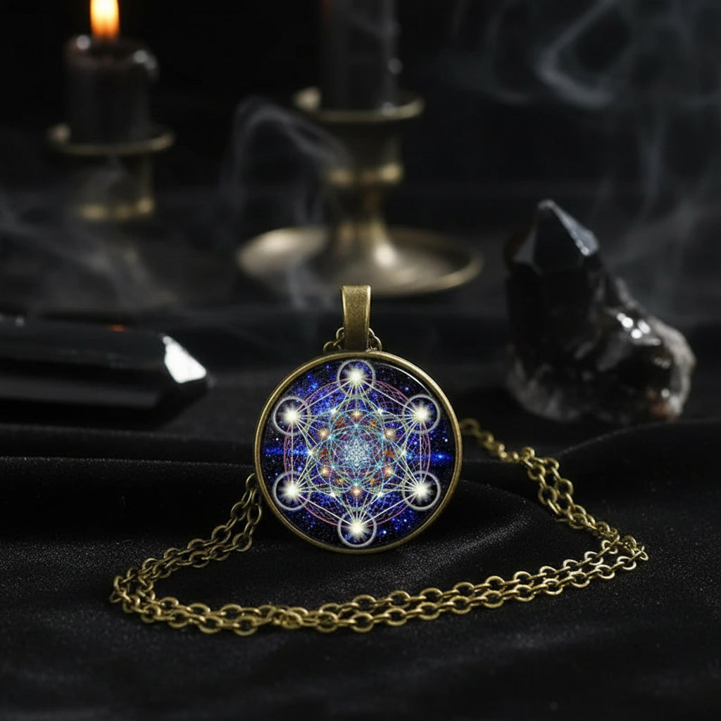 Mandala Sacred Geometry Gemstone Necklace for Women Sorceress Sanctuary