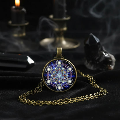Mandala Sacred Geometry Gemstone Necklace for Women Sorceress Sanctuary
