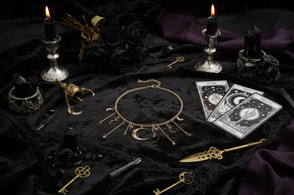 Celestial Tassel Necklace - Sorceress Sanctuary Silver-Gold