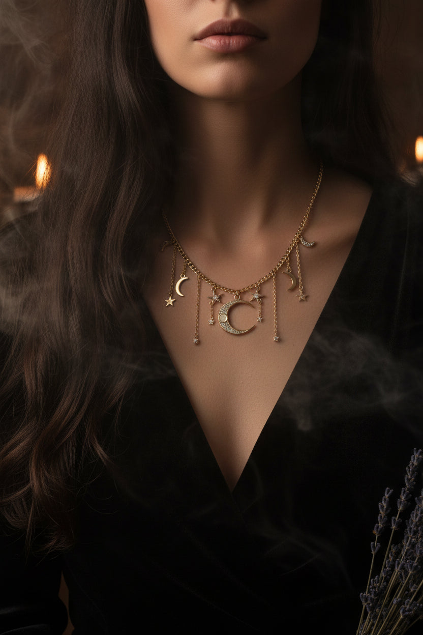 Celestial Tassel Necklace - Sorceress Sanctuary Silver-Gold