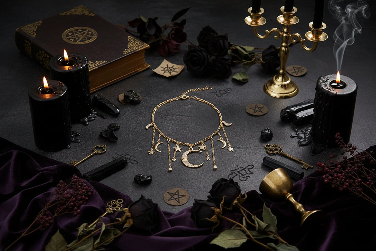 Celestial Tassel Necklace - Sorceress Sanctuary Silver-Gold