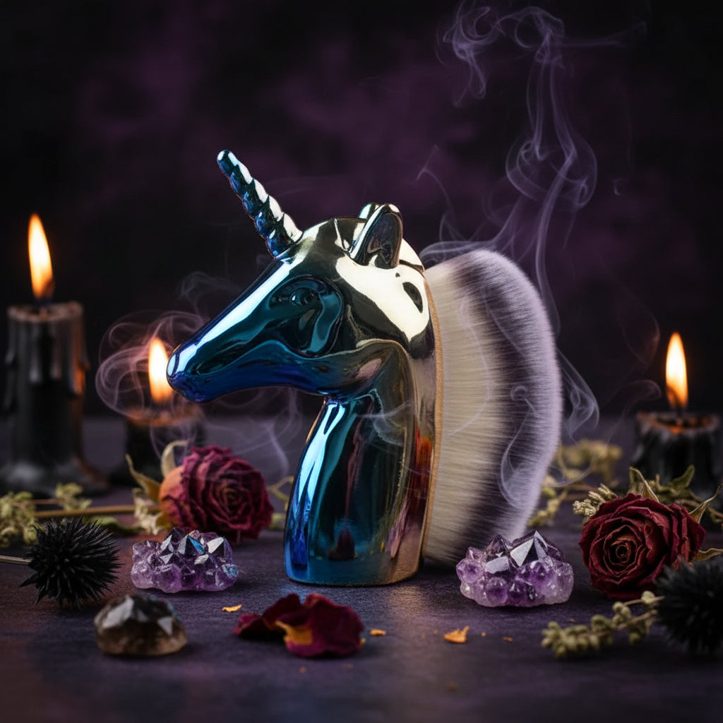 Unicorn Makeup Brushes Set - Rose Gold Powder Brush Sorceress Sanctuary