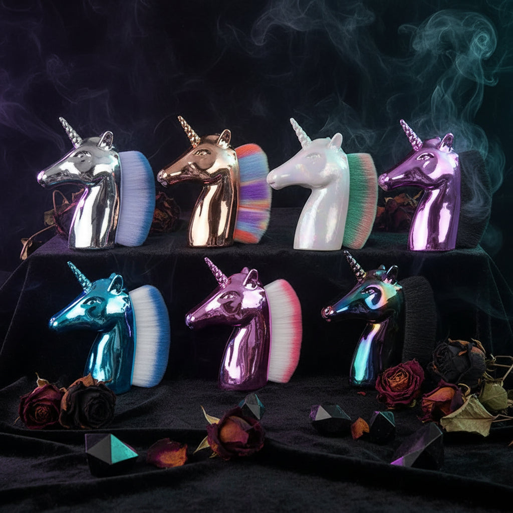 Unicorn Makeup Brushes Set - Rose Gold Powder Brush Sorceress Sanctuary