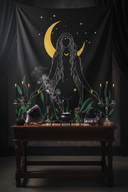 Celestial Witch Tapestry - Sorceress Sanctuary Celestial Goddess / 73x95CM-Celestial Goddess / 100x150CM-Celestial Goddess / 130x150CM-Celestial Goddess / 150x200CM-Celestial Goddess / 180x230CM