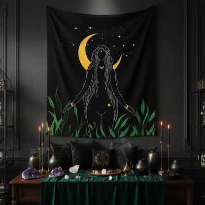 Celestial Witch Tapestry - Sorceress Sanctuary Celestial Goddess / 73x95CM-Celestial Goddess / 100x150CM-Celestial Goddess / 130x150CM-Celestial Goddess / 150x200CM-Celestial Goddess / 180x230CM