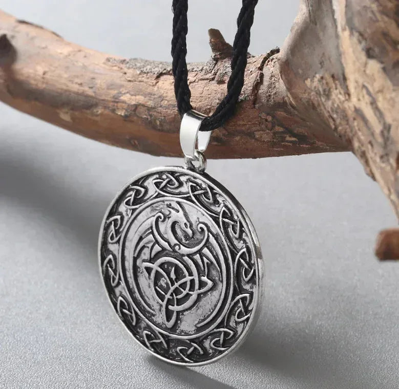 Celtic Dragon Necklace - Sorceress Sanctuary Bronze-Ancient silver