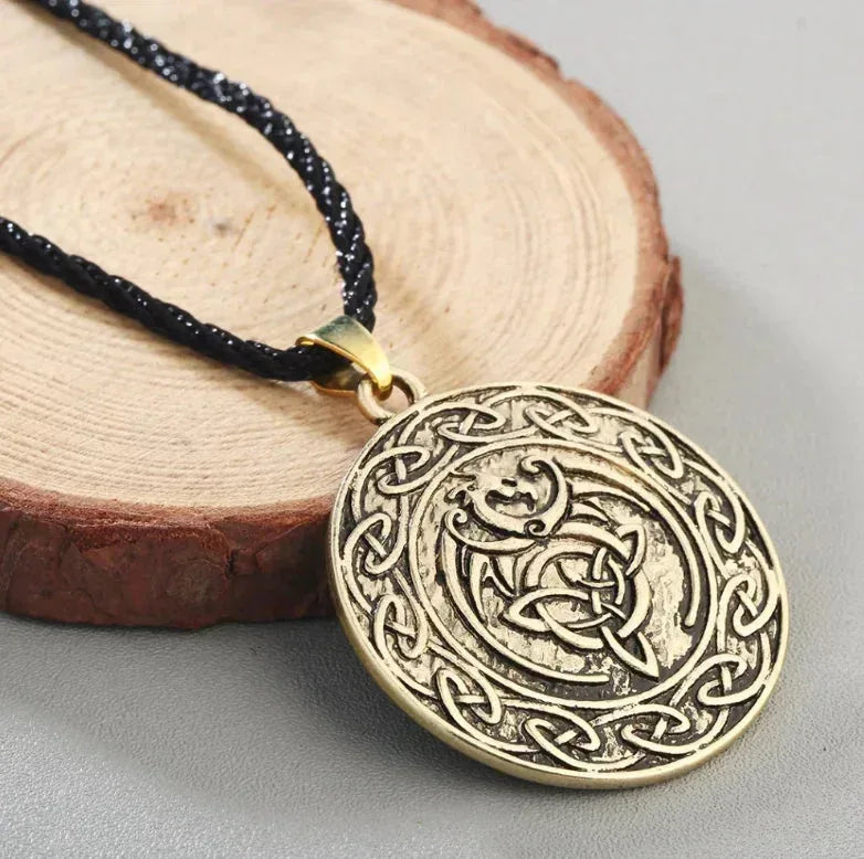 Celtic Dragon Necklace - Sorceress Sanctuary Bronze-Ancient silver