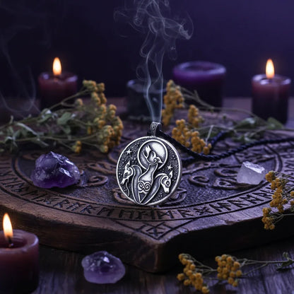 Celtic Hound Necklace - Sorceress Sanctuary Antique Silver Plated Pendant-With Rope