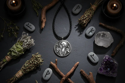 Celtic Hound Necklace - Sorceress Sanctuary Antique Silver Plated Pendant-With Rope