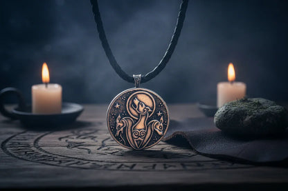 Celtic Hound Necklace - Sorceress Sanctuary Antique Silver Plated Pendant-With Rope