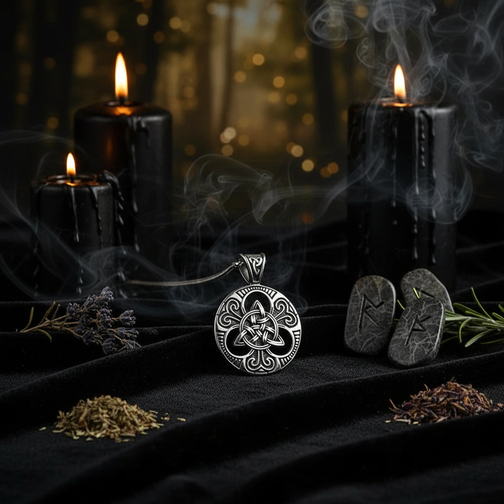 Vintage Punk Irish Celtic Knot Pendant Necklace Sorceress Sanctuary