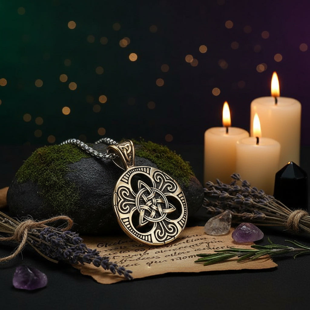 Vintage Punk Irish Celtic Knot Pendant Necklace Sorceress Sanctuary