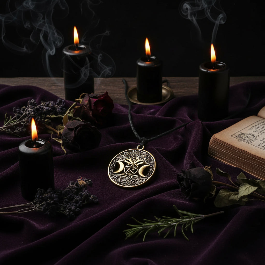 Celtic Moon Necklace - Sorceress Sanctuary Gold-Silver