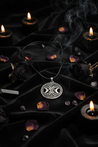 Celtic Moon Necklace - Sorceress Sanctuary Gold-Silver