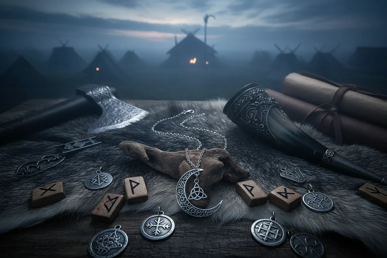 Celtic Moon Necklace - Sorceress Sanctuary Silver