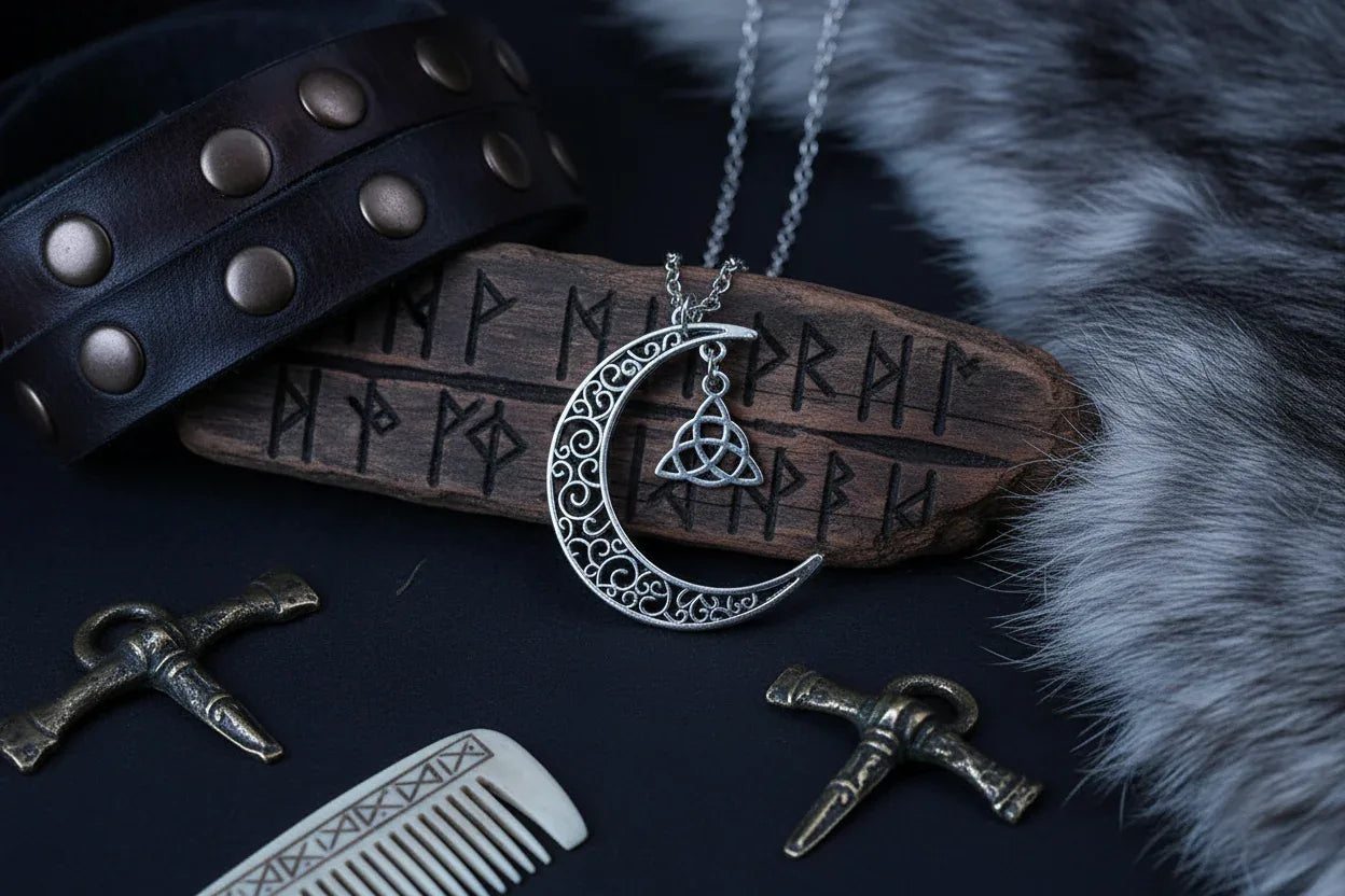 Celtic Moon Necklace - Sorceress Sanctuary Silver